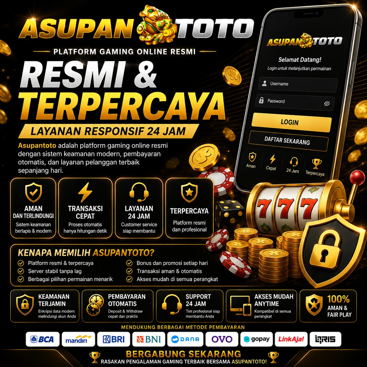 Asupantoto > Platform Gaming Online Resmi Dengan Layanan Responsif 24 Jam